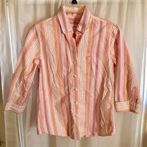 L.L. Bean Pastel Striped Button Down Shirt